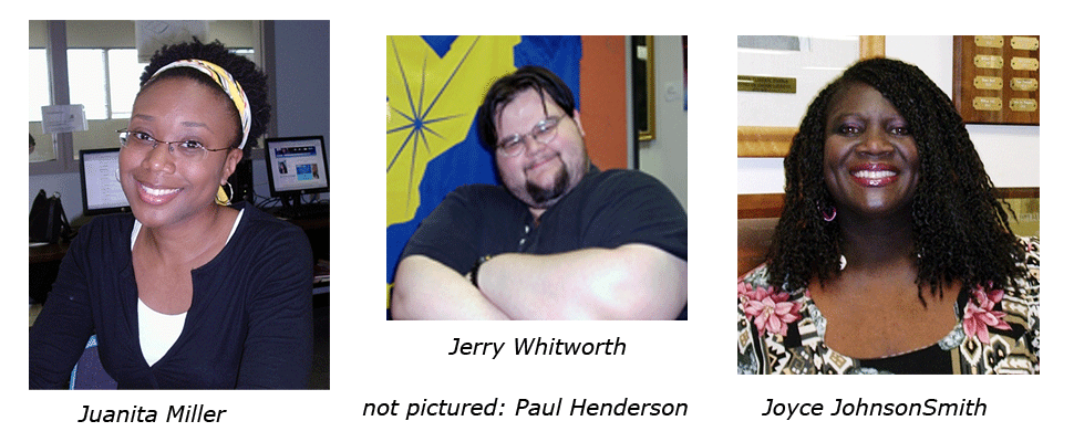 pictures of juanita miller, jerry whitworth, and joyce johnsonsmith, not pictured paul henderson